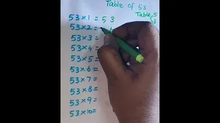 Easy maths trick #Table of  53#shorts#shorts feed#shorts video