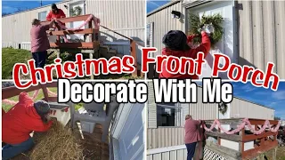 Christmas Front Porch / Vlogmas Day 2 / Mobile Home Living