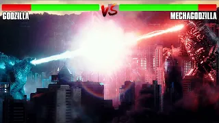 Godzilla Vs Kong But Health Bar Is Enabled | Godzilla Vs MechaGodzilla Fight Scene