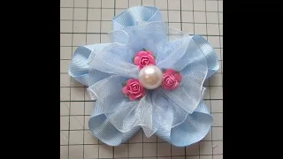 Beautiful Blue Grosgrain Flower Tutorial - jennings644 - Teacher of All Crafts