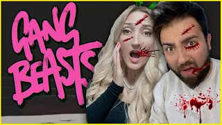 AĞZIMIZ BURNUMUZ DAĞILDI [ YOUTUBER KAVGASI ÇIKTI ]👿| GANG BEASTS | HAN KANAL KÜBRA NİSA