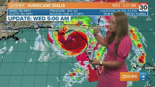 Cat 4 Major Hurricane Idalia approaches the Florida coast Wednesday morning, dangerous rip current a