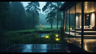 Forest hut for your sleep The sound of rain ,thunder , lullaby ,insomniaㅣBlack screen after 1 hourㅣ