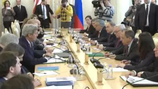 С.В.Лавров в ходе переговоров с Госсекретарем США Дж.Керри