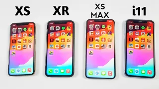 iPhone Xs Vs Xr Vs Xs Max Vs iPhone 11 - iOS 17 SPEED TEST!!