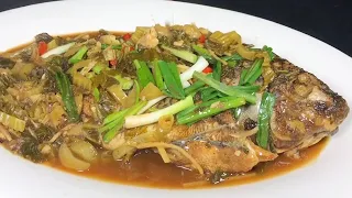 Super Easy Braised fish 💯 Soup with pickled cabbage❗Chinese 😋 Hot & Sour Braised fish Recipe 😋 ❗💯