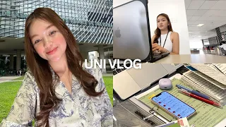 UNI VLOG | waking up at 7 am, a day in dlsu, how i curl my hair & working out