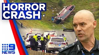 'Deep concern' for injured students after horror bus crash in Victoria | 9 News Australia