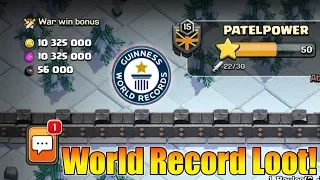 OMG😮World Record War Loot In Clash Of Clans - 10M War Loot😲