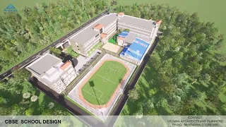 Modern School Building Architecture Design and School Layout Plan in Raipur India