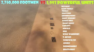 2,750,000 Footmen vs 1,993 Powerful Units (17 Armies) |  Ultimate Epic Battle Simulator 2