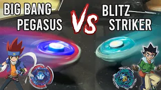 METAL WINGS vs METAL HORNS! Big Bang Pegasus F:D vs Blitz Striker 100RSF. Beyblade Metal Fight