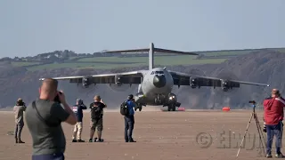 Huge Airbus A400M Atlas plane makes spectacular beach landing!!  in 4K