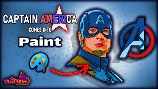 🎨 Captain America Pixel Art in Microsoft Paint Challenge! 🖌️💻