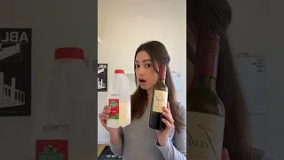 Trying wine with milk