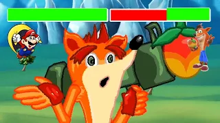 Mario vs crash bandicoot with healthbars