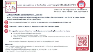 07: Acute Management of Post Op Liver Transplant