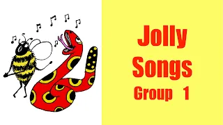 Jolly Songs Group 1 "s" "a" "t" "i" "n" "p" with actions and letter formations