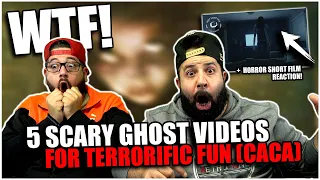 Top 5 SCARY Ghost Videos For TERRORIFIC CACA o_O + Horror short film *REACTION!!