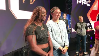 Claressa Shields and Savannah Marshall talk potential MMA fight and face-off at PFL Playoffs