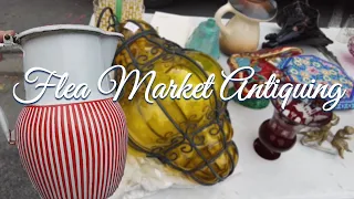 Antiquing at Flea Market # 43 | I found this Enamelware pitcher by BB | Candle scissors?