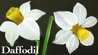 How to paint daffodils in acrylic | white ( in 2 minutes )