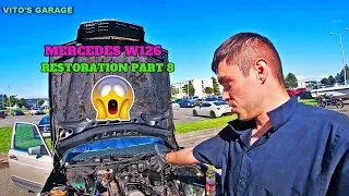 Mercedes W126 Restoration Ep.8- Important Engine Compartment Rust Repairs & Preservation!