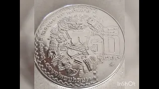moneda de 50 pesos de México año 1982 con algunos detalles