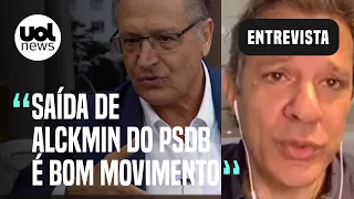 Haddad fala de saída de Alckmin do PSDB: 'Partido se descaracterizou com Doria e Leite'