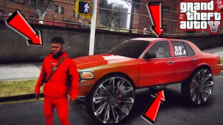 FRANKLIN'S CROWN VICTORIA ON 32 INCH RIMS - GTA V NEW YORK MOD - LIBERTY CITY GTA 5