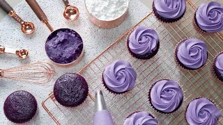 Moist Ube Cupcakes