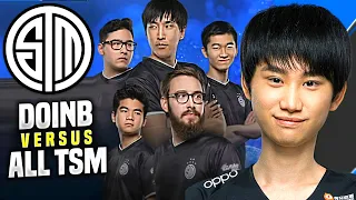 DOINB vs TSM ALL PLAYERS in CHINA SUPER SERVER! - When DoinB Meets 5 TSM in China Worlds Bootcamp!