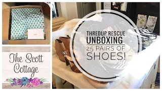 ThredUP 25 Pairs of Shoes Rescue Box | Mystery Unboxing | Resell on Poshmark | Online Sourcing