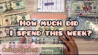 LOW INCOME WEEKLY CASH ENVELOPE UNSTUFFING || 22 YEAR OLD COLLEGE STUDENT