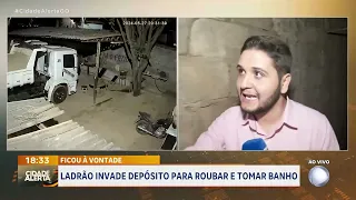 FICOU À VONTADE: LADRÃO INVADE DEPÓSITO PARA ROUBAR E ANTES DE IR EMBORA APROVEITA PRA TOMAR BANHO