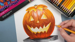 How To Draw a Pumpkin - Prismacolor Colored Pencils Tutorial