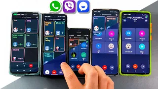 WhatsApp & Viber & TamTam calling at the same time Xiaomi Redmi + Z Fold + Z Flip + iPhone +  A52s