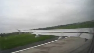 Aer Lingus A320 take off Dublin Airport cabin view