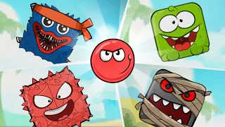 Red Ball 4 Fusion Battle | Red Ball Vs All Boss (Om Nom, Spider Man, Poppy & Mummy Boss)