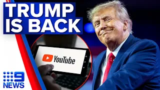 Trump’s Facebook and YouTube accounts reinstated after two-year ban | 9 News Australia