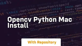 opencv python mac install