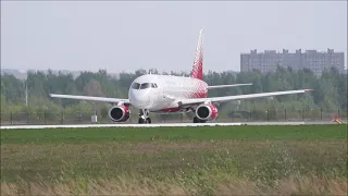 Вылет SSJ 100 а/к Россия из  аэропорта Стригино (Нижний Новгород) в Москву (Шереметьево).