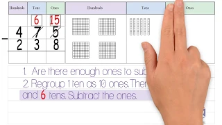3-Digit Subtraction: Regroup Tens. Grade 2