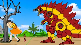 Evolution Of Godzilla Iron Earth Playing Squid Game | 어몽어스 오징어 게임6 Squid Game Animation