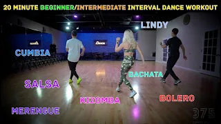 20 Minute Beginner/Intermediate Interval Dance Workout | Easy To Follow Latin Dance Exercise Routine