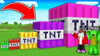 JJ And Mikey Found NEW SECRET TNT of ALL SIZES in Minecraft Maizen