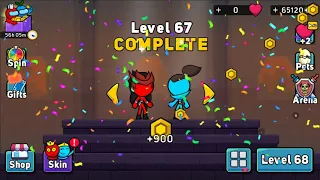 Red and Blue Stickman 2 Level 66 67 68 69 70