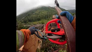 flying wood with helicopter