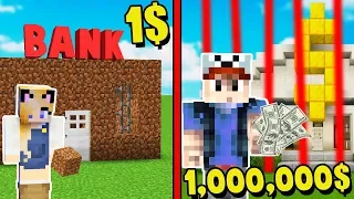 MINECRAFT - BANK ZA 1$ VS BANK ZA 1,000,000$ | Vito i Bella