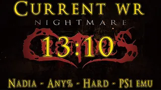 Let's Speedrun: Nightmare Creatures | Nadia - Any% - Hard - PS1 Emu | 13:10 (WR)